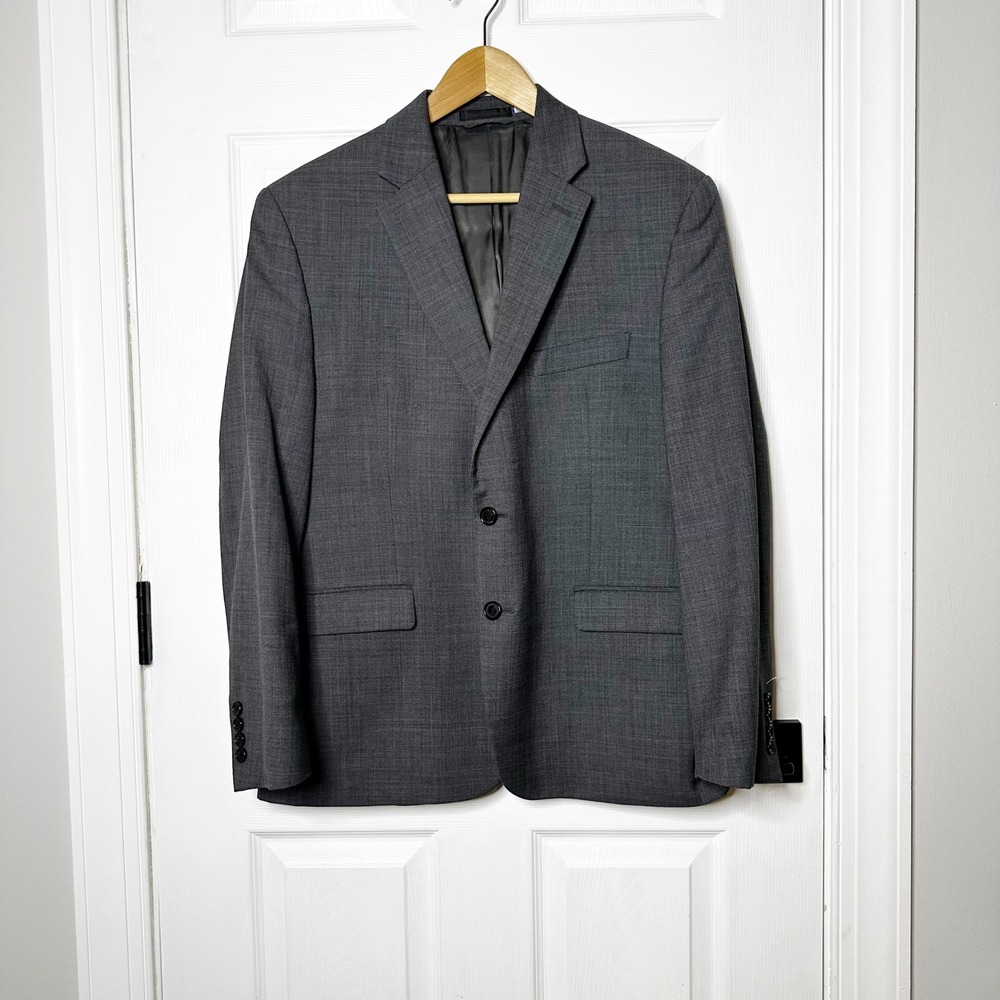 Lauren Ralph Lauren Men's‎ Charcoal 100% Wool Suit Jacket Blazer Size 42S
